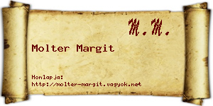 Molter Margit névjegykártya